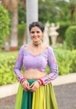 Lavender & Multi-Tone Lehenga Choli with Dupatta - Image 4