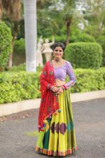 Lavender & Multi-Tone Lehenga Choli with Dupatta
