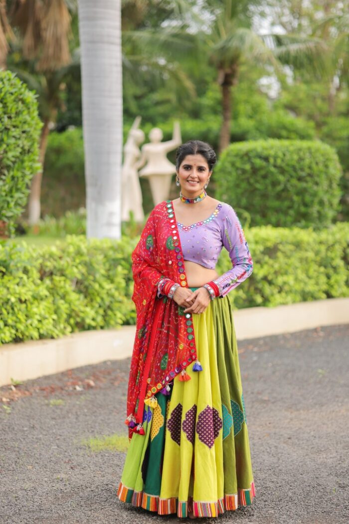 Lavender & Multi-Tone Lehenga Choli with Dupatta - Image 1