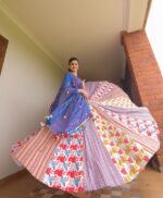 Black & Multi-Color Appliqué Lehenga Choli - Image 5