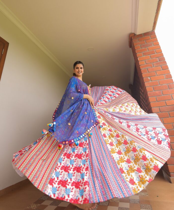 Black & Multi-Color Appliqué Lehenga Choli - Image 5