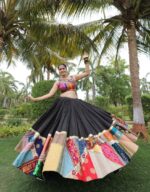 Vibrant Floral Print Lehenga Choli with Mirror Work Dupatta - Image 2