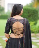 Black Lehenga Choli with Multi-Color Sequin Embellishments - Image 4