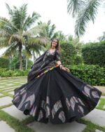 Black Lehenga Choli with Multi-Color Sequin Embellishments - Image 3