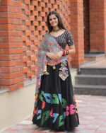 Black Lehenga Choli with Vibrant Cutwork