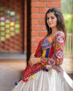 Eclectic White & Red Lehenga Choli - Image 3