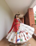 Eclectic White & Red Lehenga Choli - Image 4