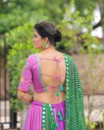 Bohemian Art Print Lehenga Choli with Bandhani Mirror Work Dupatta - Image 2